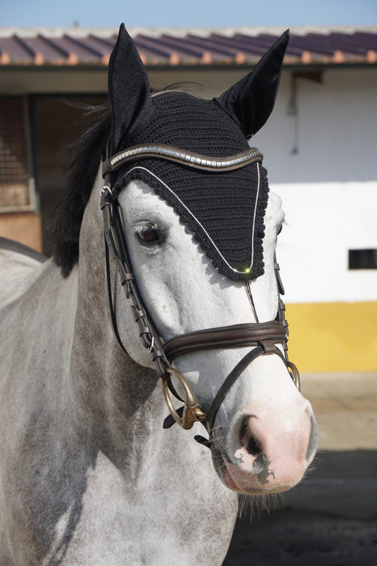 Orelheiras Loulu (Preto + Cristais)