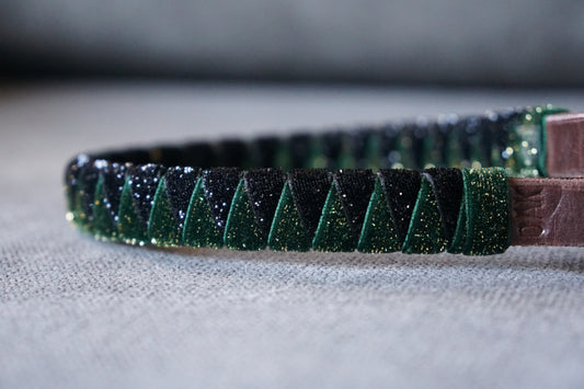 Testeira Verde & Preto (Brilhante)